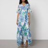 Woemn Hope & Ivy Dresses | Hope & Ivy Catalina Floral-Print Chiffon Wrap Maxi Dress