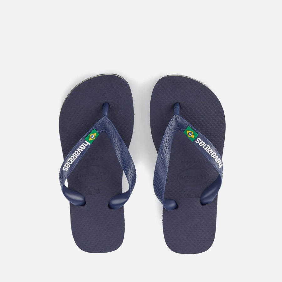 Child & Baby Havaianas Footwear | Havaianas Kids' Brasil Logo Flip Flops Blue Navy