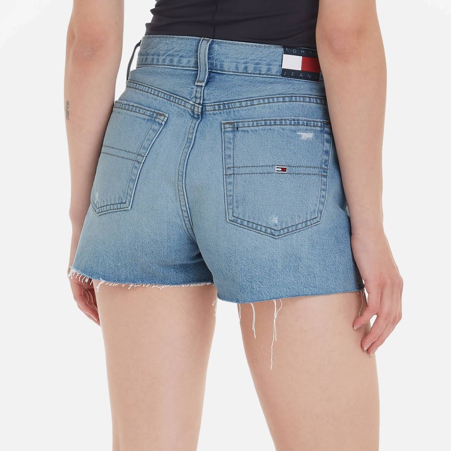 Woemn Tommy Jeans Shorts | Tommy Jeans Distressed Denim Shorts