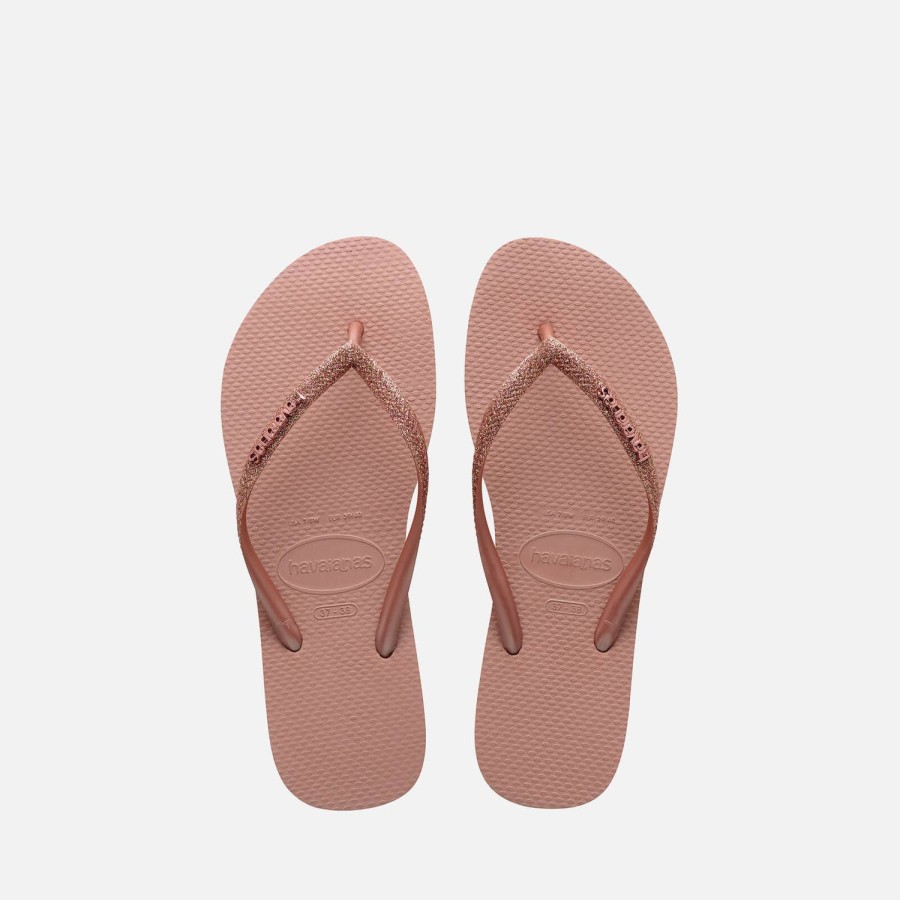 Child & Baby Havaianas Footwear | Havaianas Girls' Slim Glitter Flip Flops - Crocus Rose