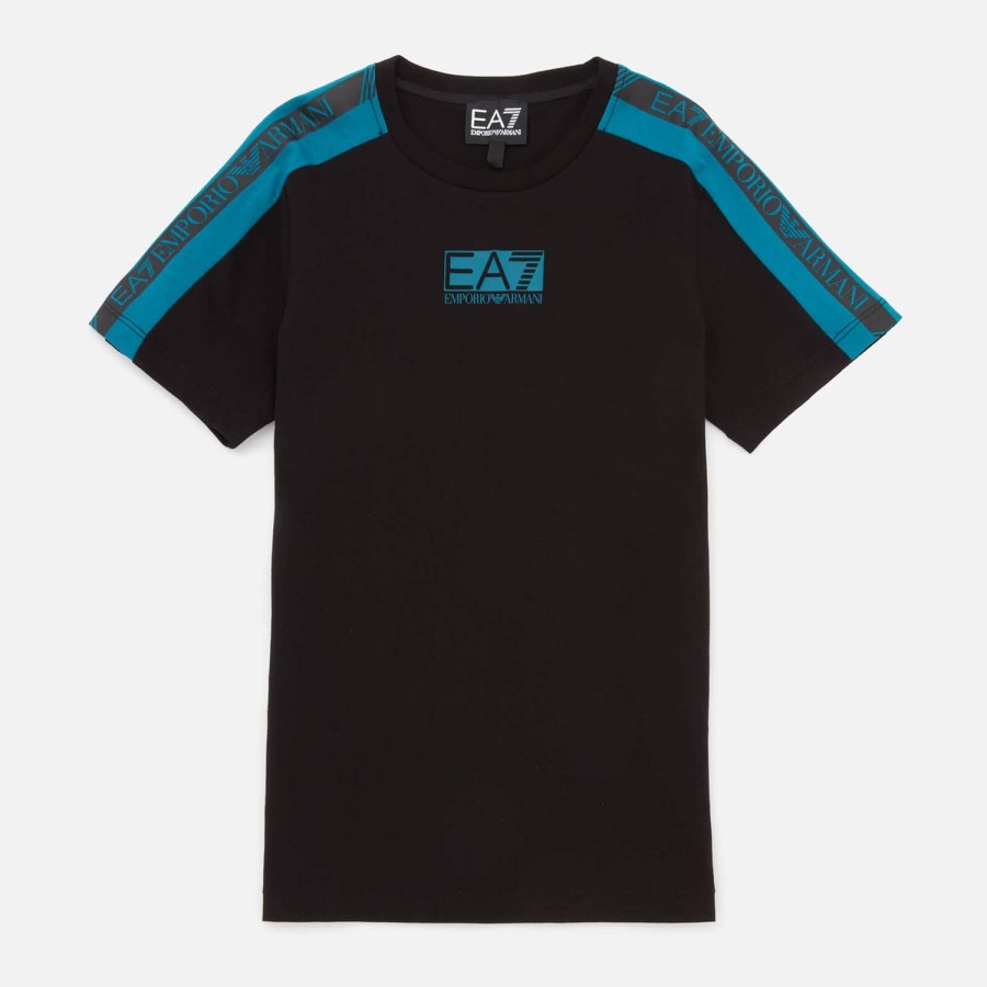 Child & Baby Emporio Armani EA7 Tops & T-Shirts | Ea7 Boys' Logo Series Cotton-Jersey T-Shirt Black