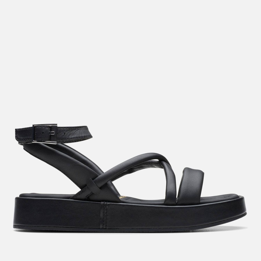 Footwear Clarks Footwear | Clarks Women'S Alda Leather Cross Sandals