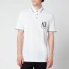 Men Armani Exchange Polo Shirts | Armani Exchange Men'S Ax Logo Tipped Polo Shirt - White