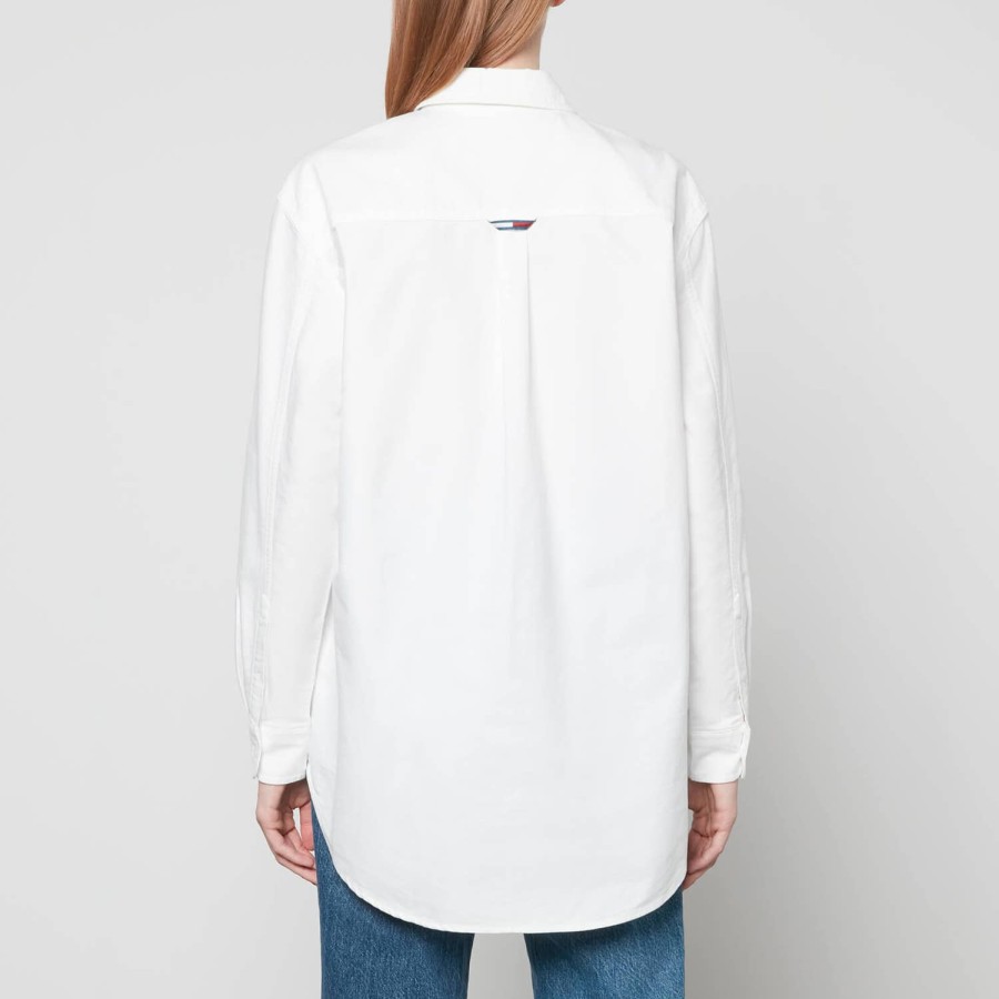 Woemn Tommy Jeans Tops | Tommy Jeans Logo Badge Boyfriend Cotton Shirt