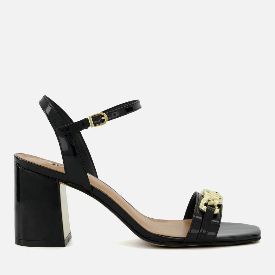 Footwear Dune Heels | Dune Women'S Manual Block Heeled Leather Sandals