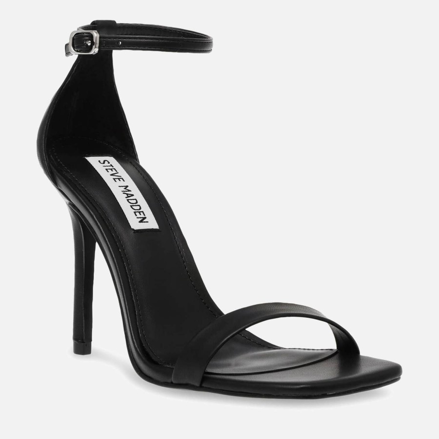 Footwear Steve Madden Heels | Steve Madden Women'S Uphill Faux Leather Heeled Sandals