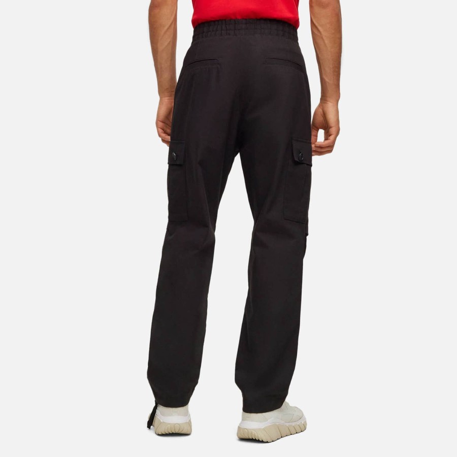 Men HUGO Trousers | Hugo Garlo233 Cotton Cargo Trousers