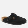 Footwear Birkenstock Sandals | Birkenstock Men'S Boston Sfb Suede Mules - Black