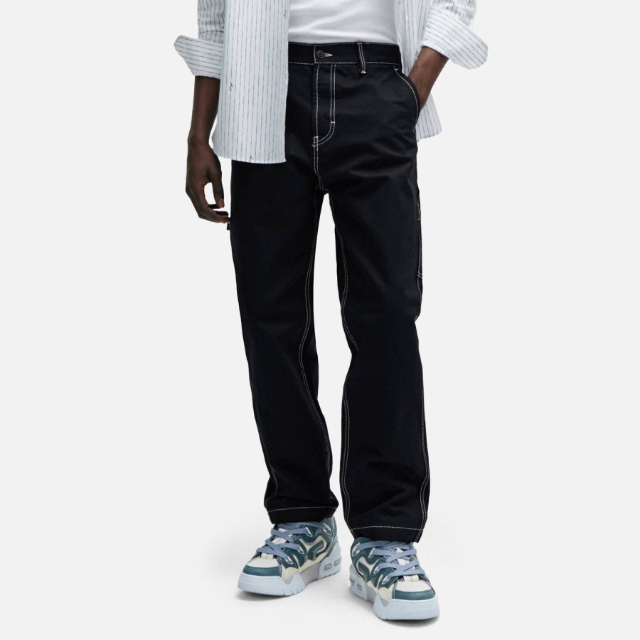 Men HUGO Trousers | Hugo Gion241 Contrast Stitch Denim Jeans