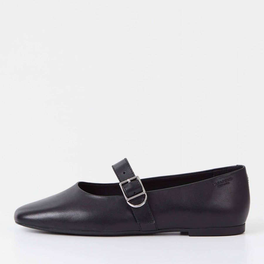 Footwear Vagabond Flats | Vagabond Women'S Jolin Buckle Leather Ballet Flats