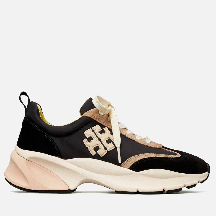 Footwear Tory Burch Trainers | Tory Burch Good Luck Suede-Trimmed Nylon Running-Style Trainers