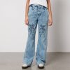 Woemn Damson Madder Clothing | Damson Madder Babysitter Floral-Embroidered Denim Straight-Leg Jeans