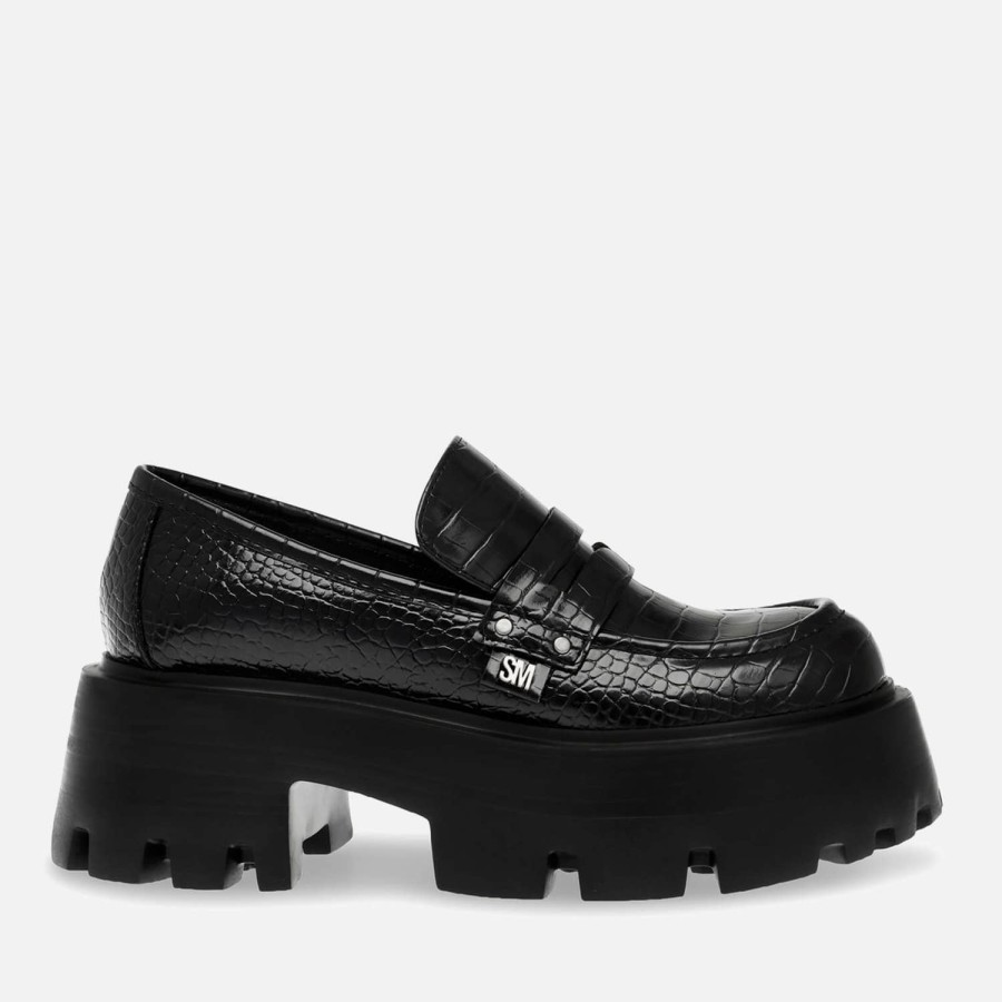 Footwear Steve Madden Loafers | Steve Madden Women'S Madlove Croco Faux Leather Loafers