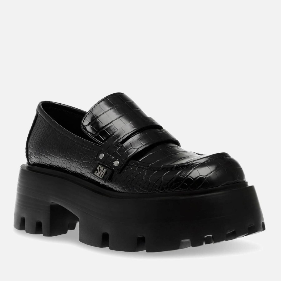 Footwear Steve Madden Loafers | Steve Madden Women'S Madlove Croco Faux Leather Loafers