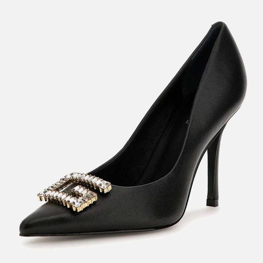 Footwear Guess Heels | Guess Women'S Scandel Embellished Leather Heeled Pumps