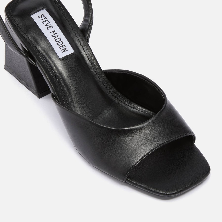 Footwear Steve Madden Heels | Steve Madden Women'S Glisten Leather Heeled Sandals