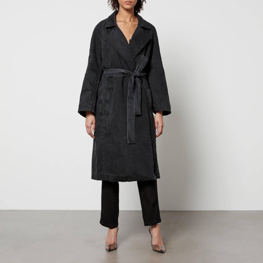 Woemn Good American Jackets & Coats | Good American Uniform Denim Trench Coat