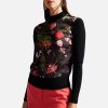 Woemn Ted Baker Knitwear | Ted Baker Frasiee Floral Satin And Jersey Sweater