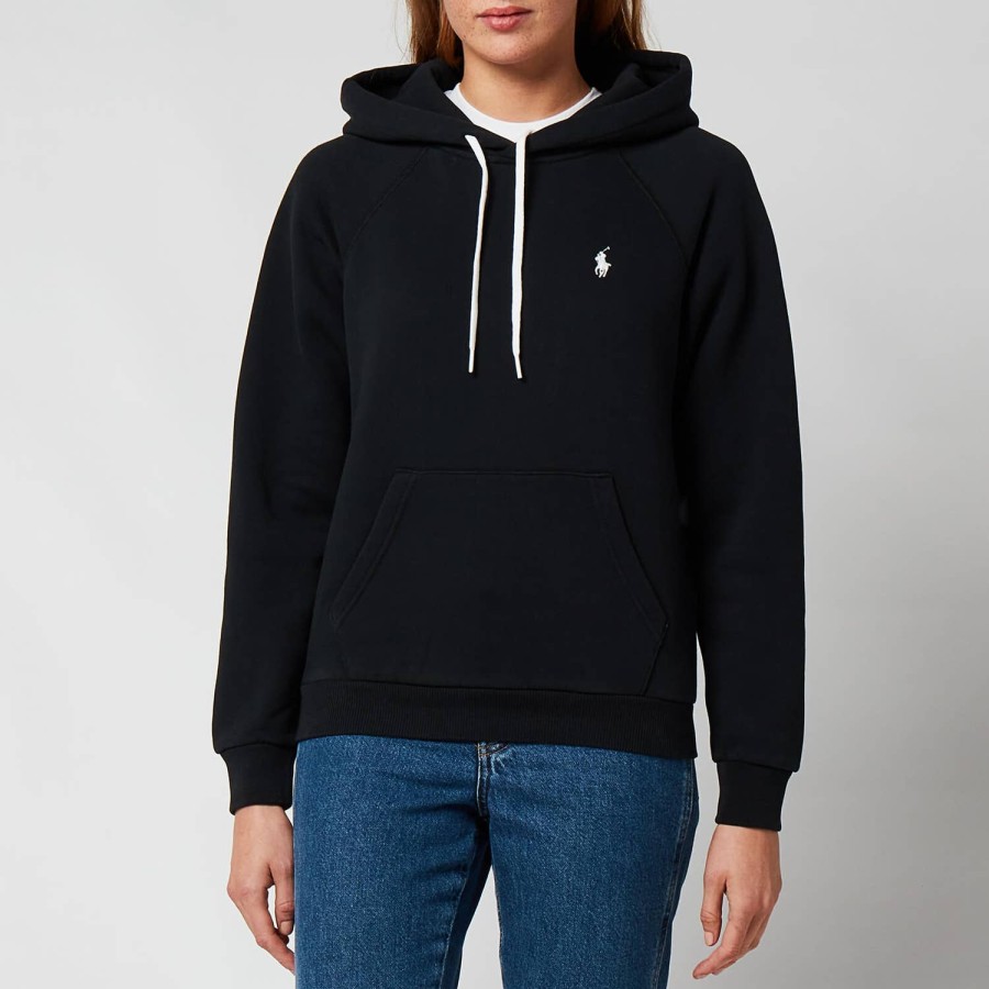 Woemn Polo Ralph Lauren Hoodies & Sweats | Polo Ralph Lauren Women'S Hooded Long Sleeve Top - Polo Black