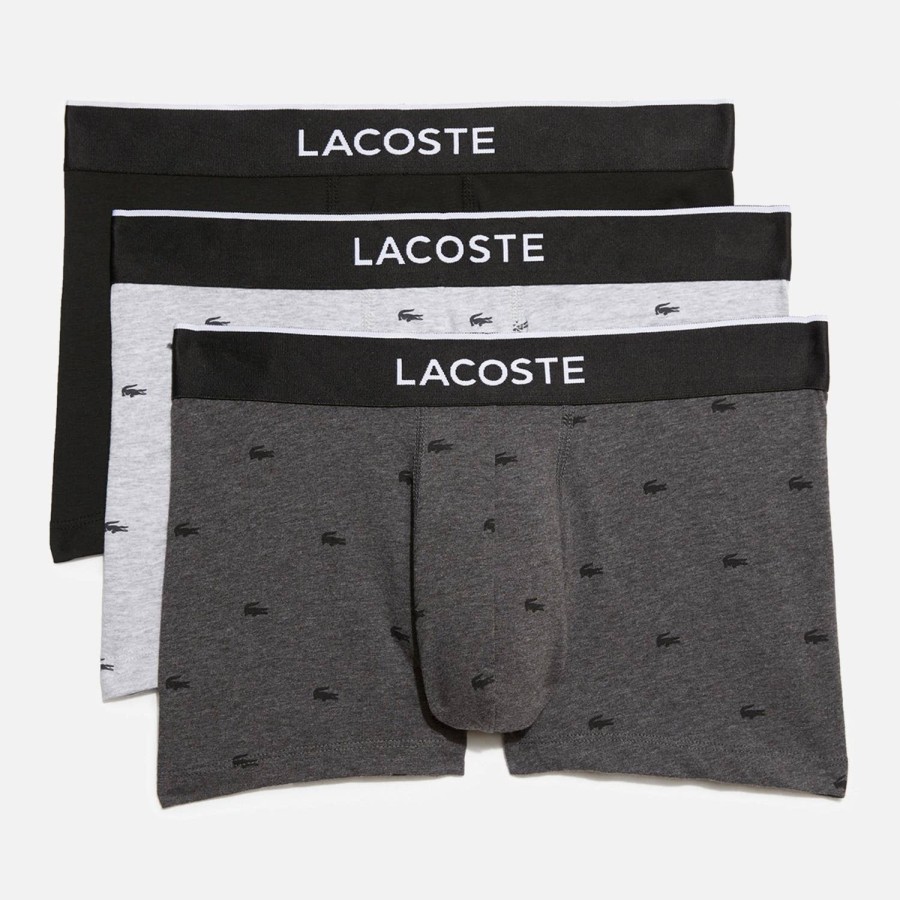 Men Lacoste Loungewear | Lacoste 3 Pack Cotton Logo Boxer Trunks