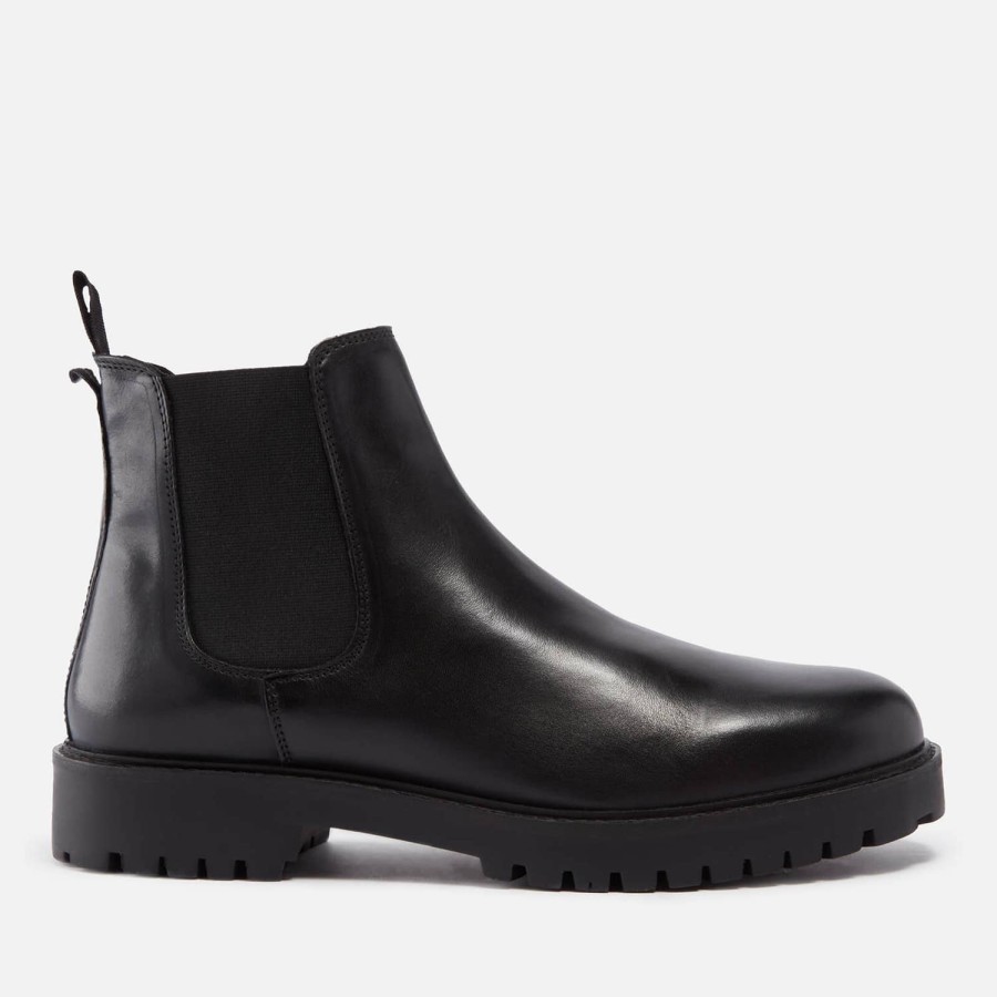 Footwear Walk London Boots | Walk London Men'S Sean Leather Chelsea Boots - Black