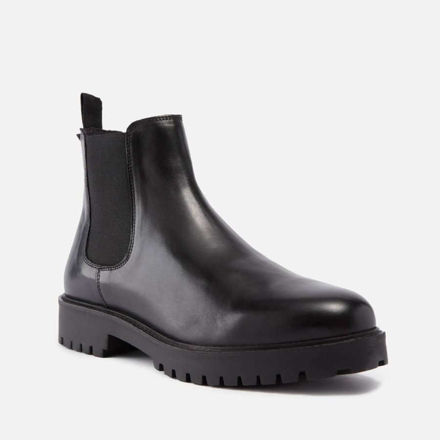 Footwear Walk London Boots | Walk London Men'S Sean Leather Chelsea Boots - Black