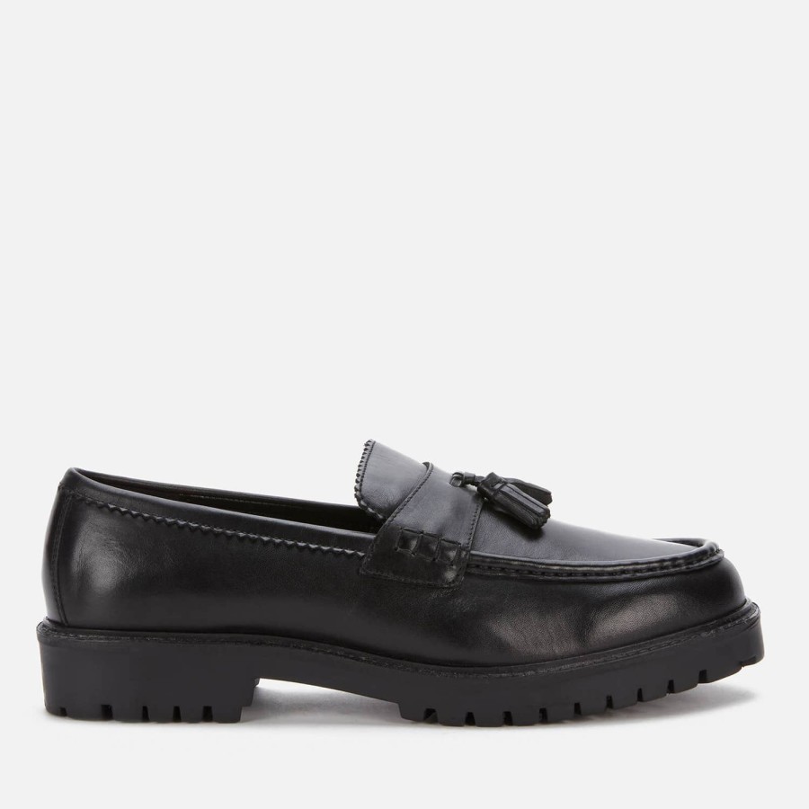 Footwear Walk London Shoes | Walk London Men'S Sean Leather Tassel Loafers - Black