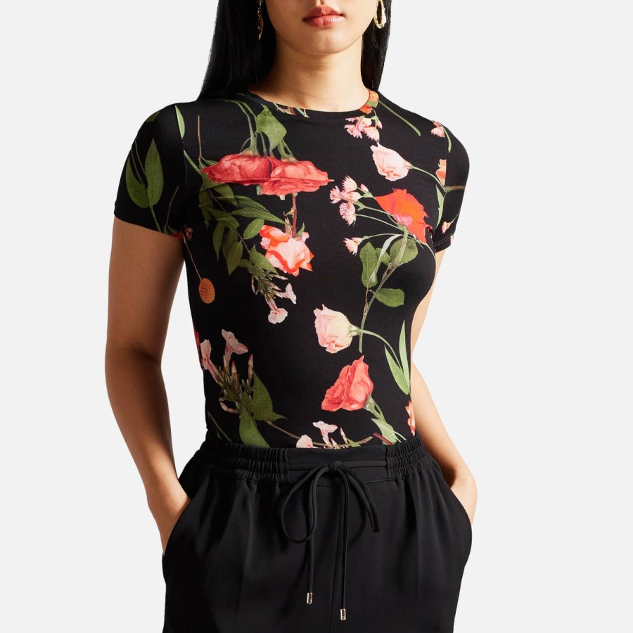 Woemn Ted Baker Loungewear | Ted Baker Treyya Floral Jersey T-Shirt