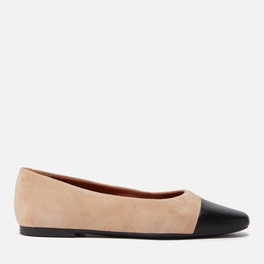 Footwear Vagabond Flats | Vagabond Women'S Jolin Suede And Leather Ballet Flats