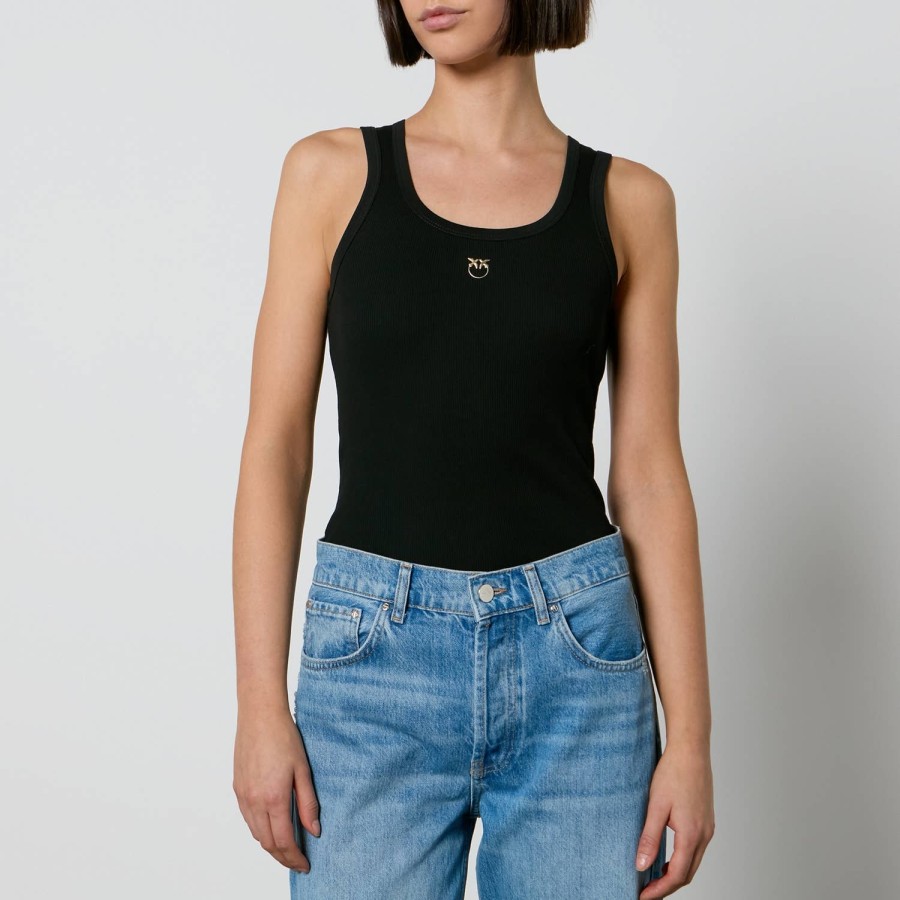 Woemn Pinko Clothing | Pinko Calcolatore Stretch-Cotton Jersey Tank Top