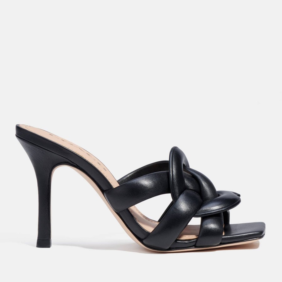 Footwear Coach Sandals | Coach Women'S Kellie Leather Heeled Sandals