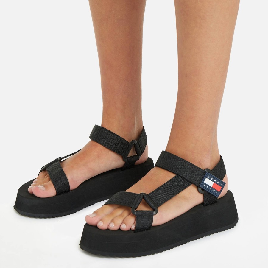 Footwear Tommy Jeans Sandals | Tommy Jeans Women'S Webbing Flat Sandals