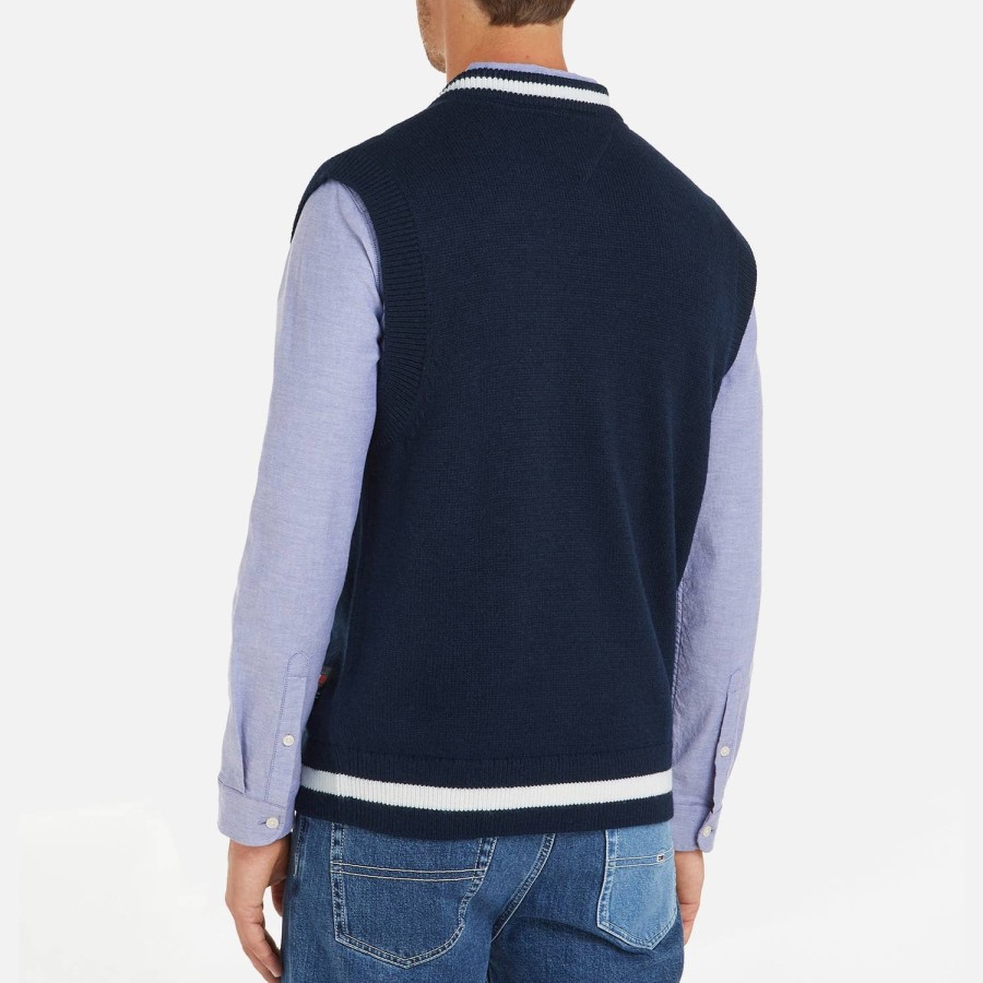 Men Tommy Jeans Knitwear | Tommy Jeans Contrast Tipping Knitted Vest