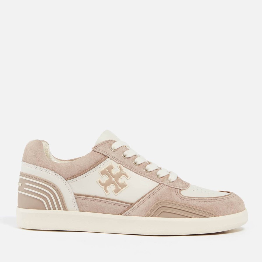 Footwear Tory Burch Footwear | Tory Burch Women'S Clover Leather And Suede Trainers