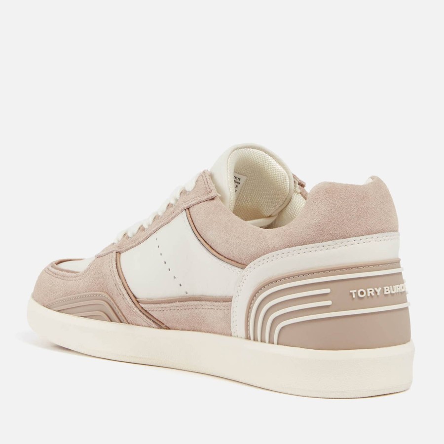 Footwear Tory Burch Footwear | Tory Burch Women'S Clover Leather And Suede Trainers