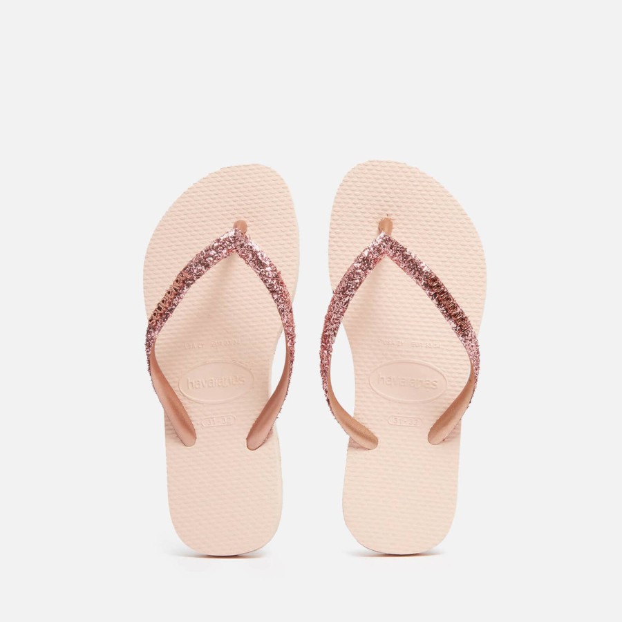 Child & Baby Havaianas Footwear | Havaianas Girls Slim Glitter Ii Flip Flops - Ballet Rose