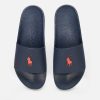 Footwear Polo Ralph Lauren Sandals | Polo Ralph Lauren Men'S Slide Sandals - Navy/Red Pp