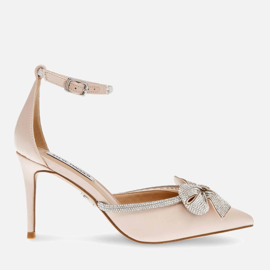 Footwear Steve Madden Heels | Steve Madden Women'S Lumiere Embellished Satin Heeled Pumps