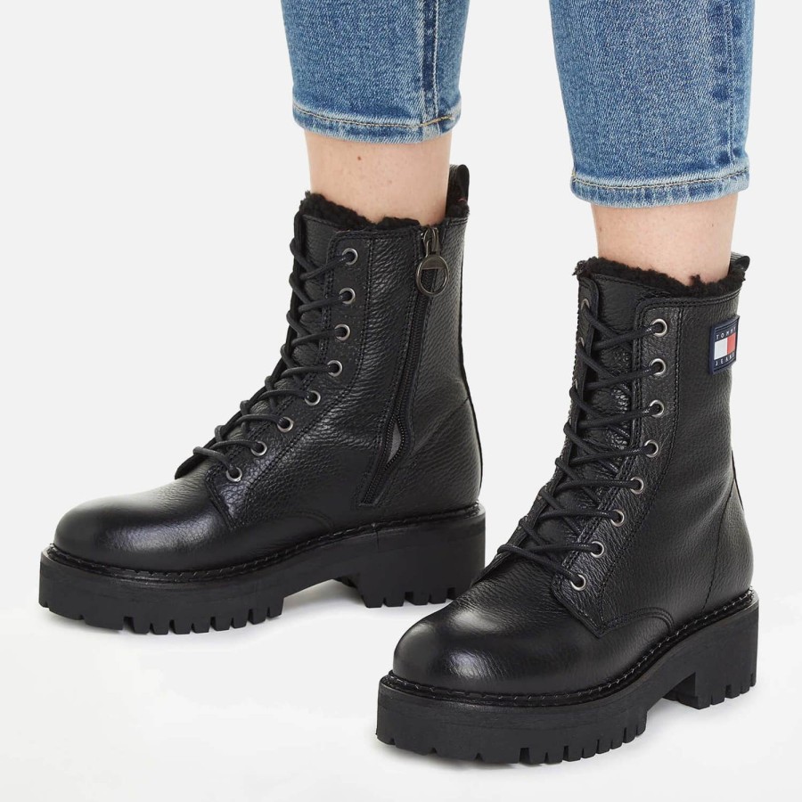 Footwear Tommy Jeans Footwear | Tommy Jeans Women'S Urban Leather Boots