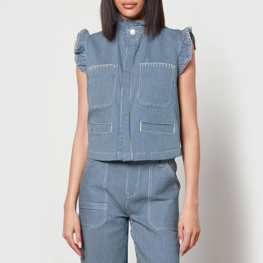 Woemn Seventy + Mochi Jackets & Coats | Seventy + Mochi Pablo Cotton-Blend Denim Waistcoat