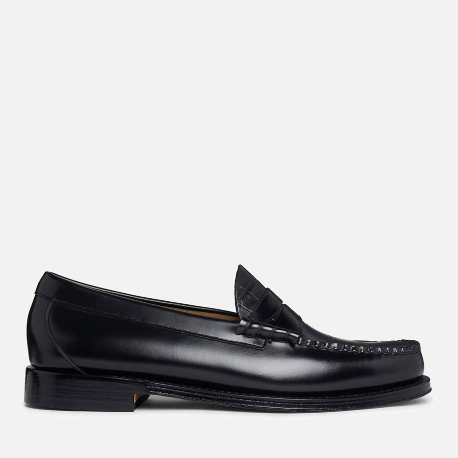 Footwear G.H. Bass & Co Shoes | G.H Bass Men'S Larson Moc Croc-Embossed Leather Penny Loafers