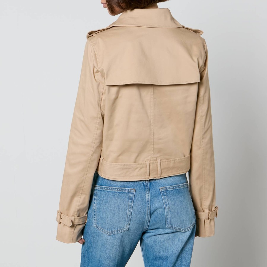 Woemn Good American Jackets & Coats | Good American Chino Gaberdine Cropped Trench Jacket