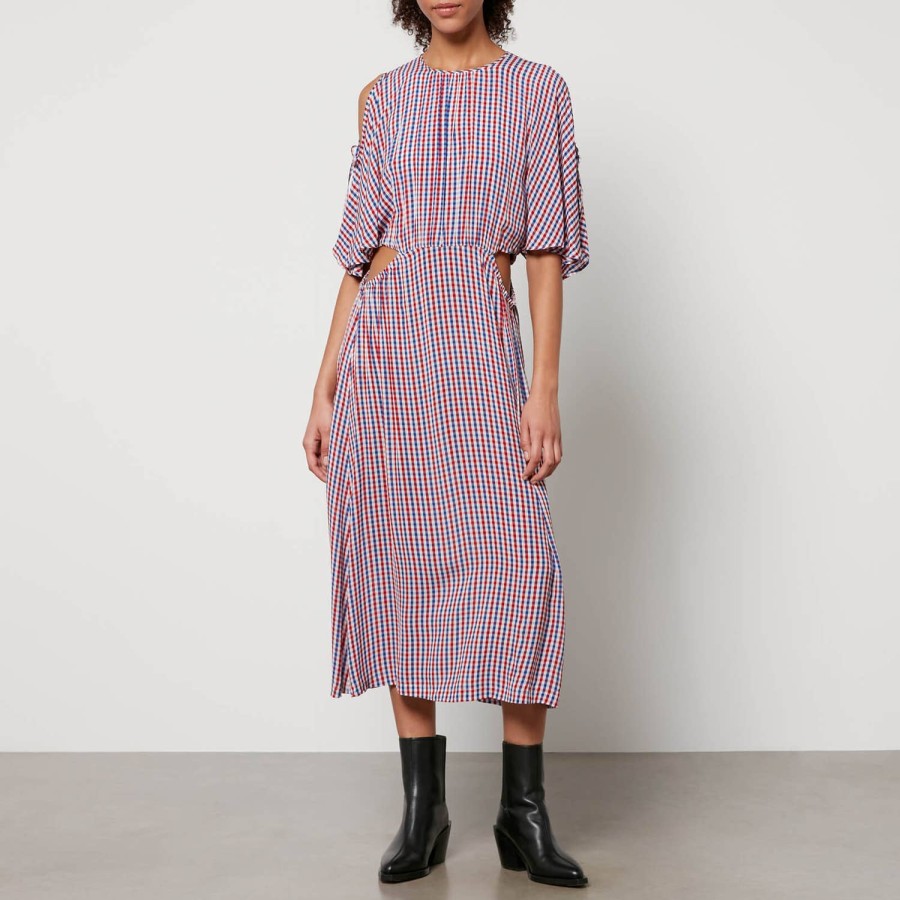 Woemn Stella Nova Clothing | Stella Nova Checked Satin Midi Dress