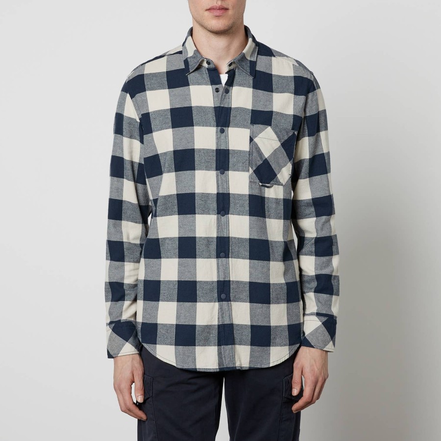 Men Boss Orange Shirts | Boss Orange Riou Checked Brushed Cotton Shirt