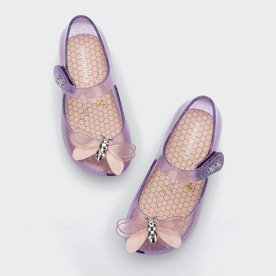 Child & Baby Mini Melissa Footwear | Mini Melissa Toddlers' Ultragirl Bugs Rubber Ballet Flats Purple