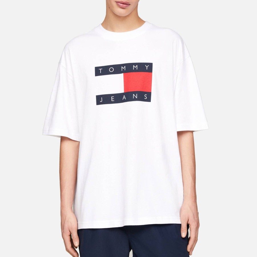 Men Tommy Jeans T-Shirts | Tommy Jeans Logo Oversized Cotton T-Shirt