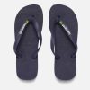 Footwear Havaianas Sandals | Havaianas Men'S Brasil Logo Flip Flops - Navy Blue