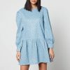 Woemn Never Fully Dressed Dresses | Never Fully Dressed Minnie Distressed Sequined Denim Dress