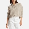 Woemn Polo Ralph Lauren Tops | Polo Ralph Lauren Long Sleeve Wool And Cashmere-Blend Polo Shirt