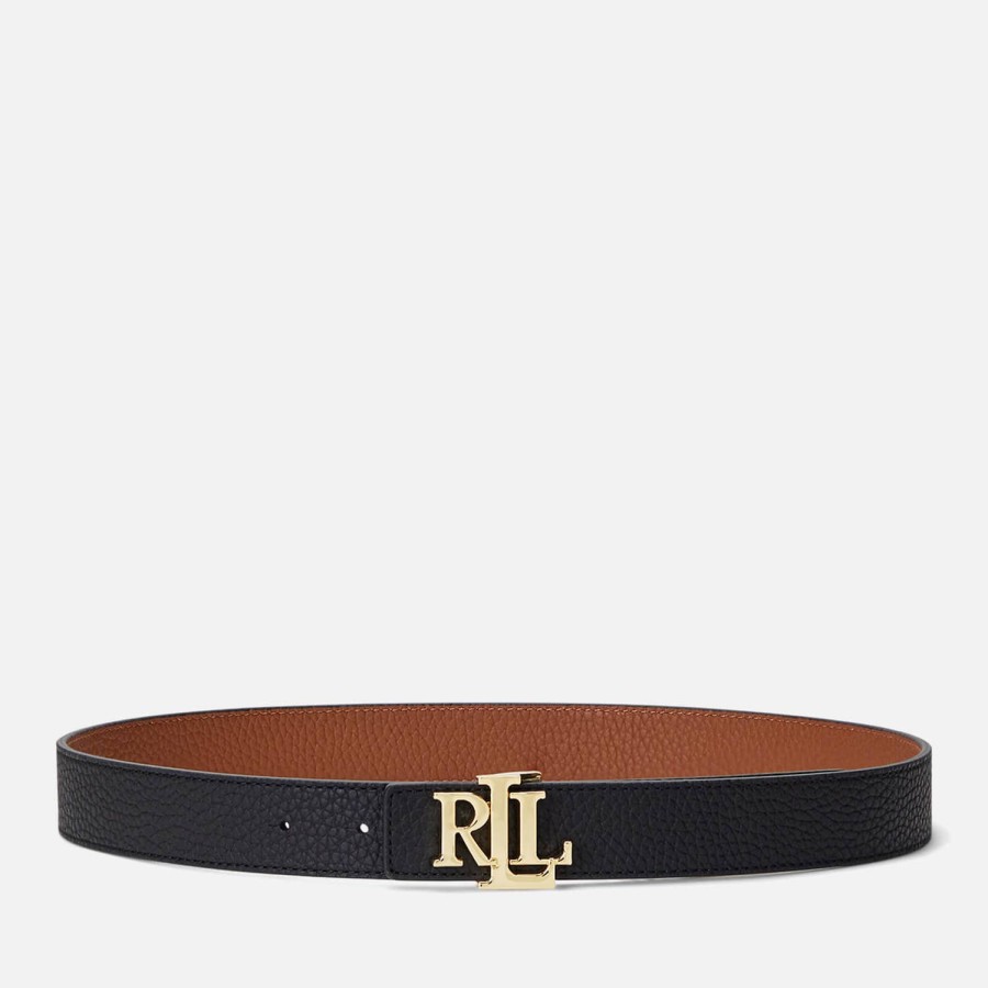 Woemn Lauren Ralph Lauren Belts | Lauren Ralph Lauren Women'S Reversible 30 Medium Belt - Black/Lauren Tan